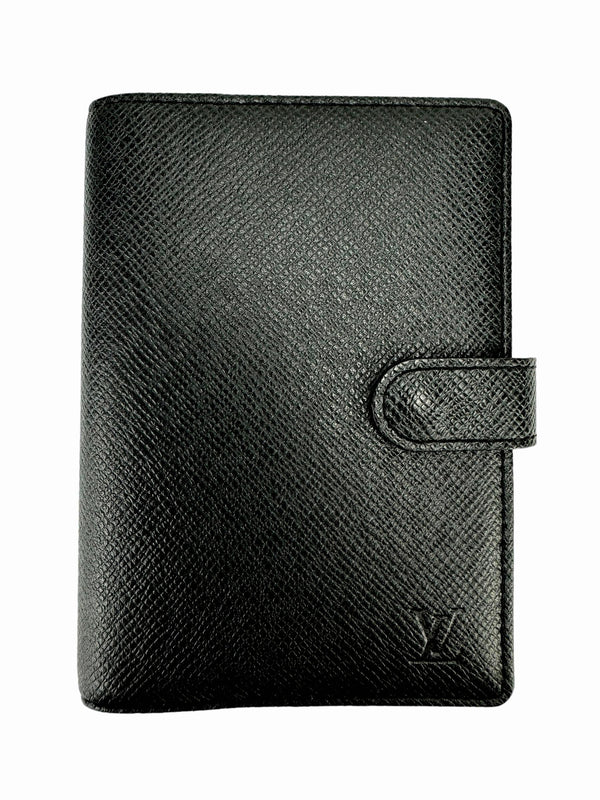 Louis Vuitton Black Taiga Leather Agenda PM