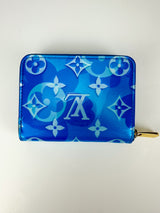 Louis Vuitton Blue Vernis Leather Compact Zip Wallet