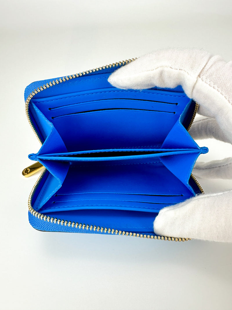 Louis Vuitton Blue Vernis Leather Compact Zip Wallet