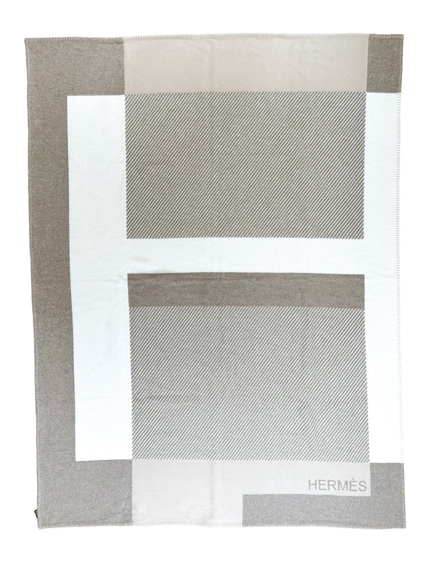 Hermès H Riviera Wool and Cashmere Blanket (Full Set)