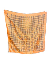 Hermes Orange Brown Silk Scarf