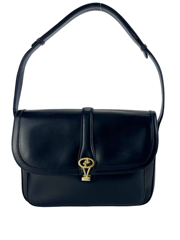 Gucci Vintage Dark Navy Calfskin Shoulder Bag