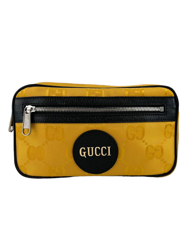 Gucci Golden Yellow Nylon Off the Grid Belt Bag (FULL SET)
