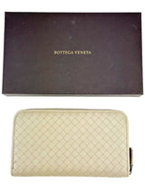 Bottega Veneta Gray Leather Intrecciato Wallet