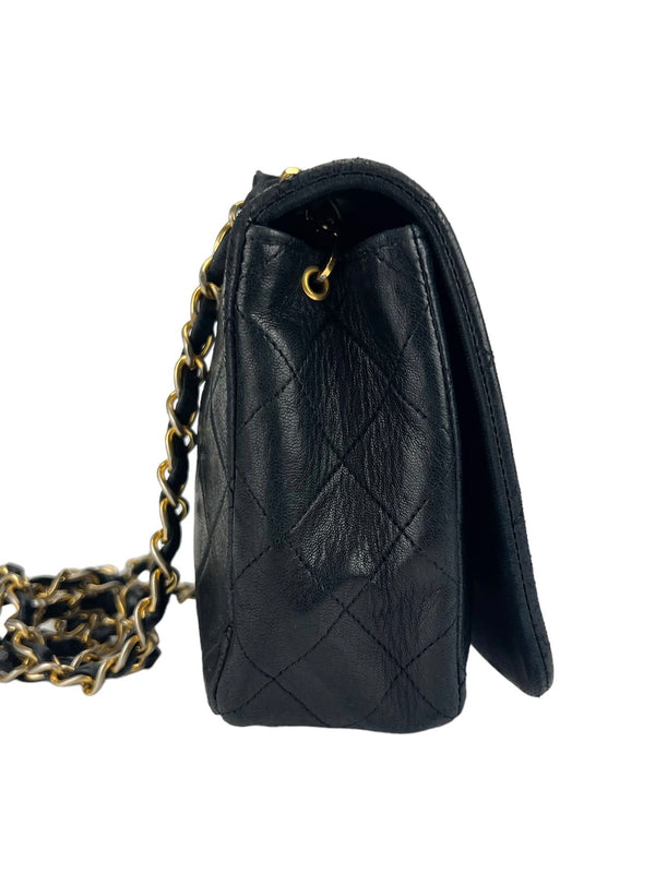Chanel Vintage Black Quilted Lambskin Full Flap