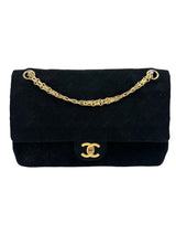Chanel Vintage Black Quilted Jersey Mademoiselle Chain Double Flap Bag