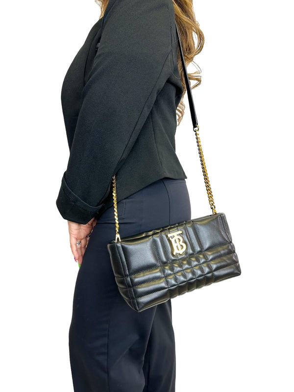 Burberry Black Quilted Lambskin Lola Bag Small