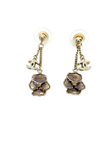 Chanel Gold Tone Coco and Camelia Earrings (Full Set)