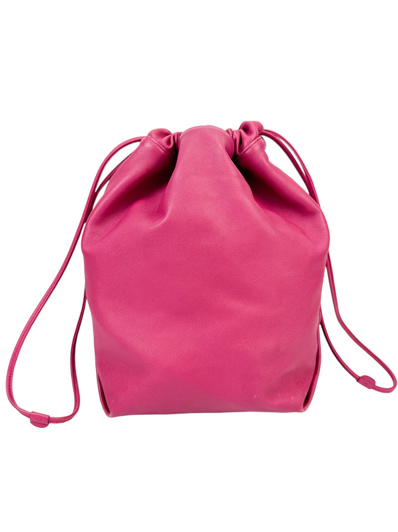 Saint Laurent Fuchsia Teddy Bucket Bag W/ Pouch