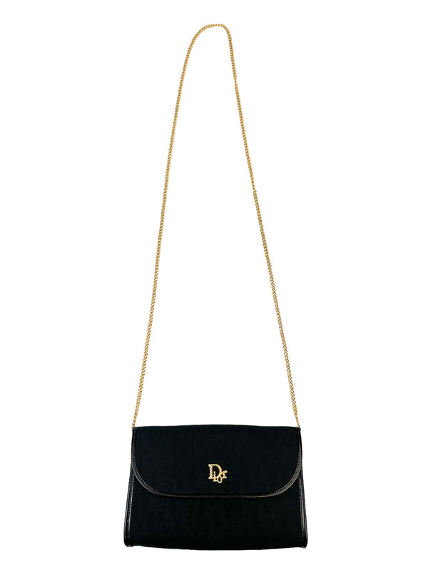 Christian Dior Black Trotter Canvas Chain Shoulder Bag