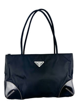 Prada Black Nylon and Leather Shoulder Bag