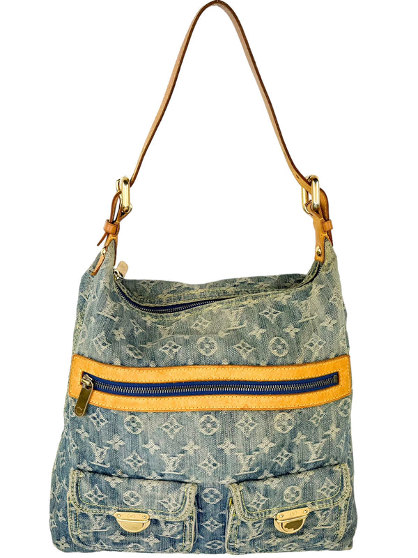 Louis Vuitton Blue Denim Baggy Shoulder Bag GM