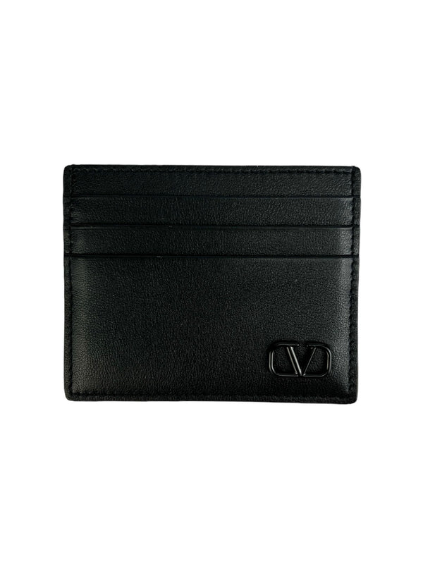 Valentino Black Leather Card Holder